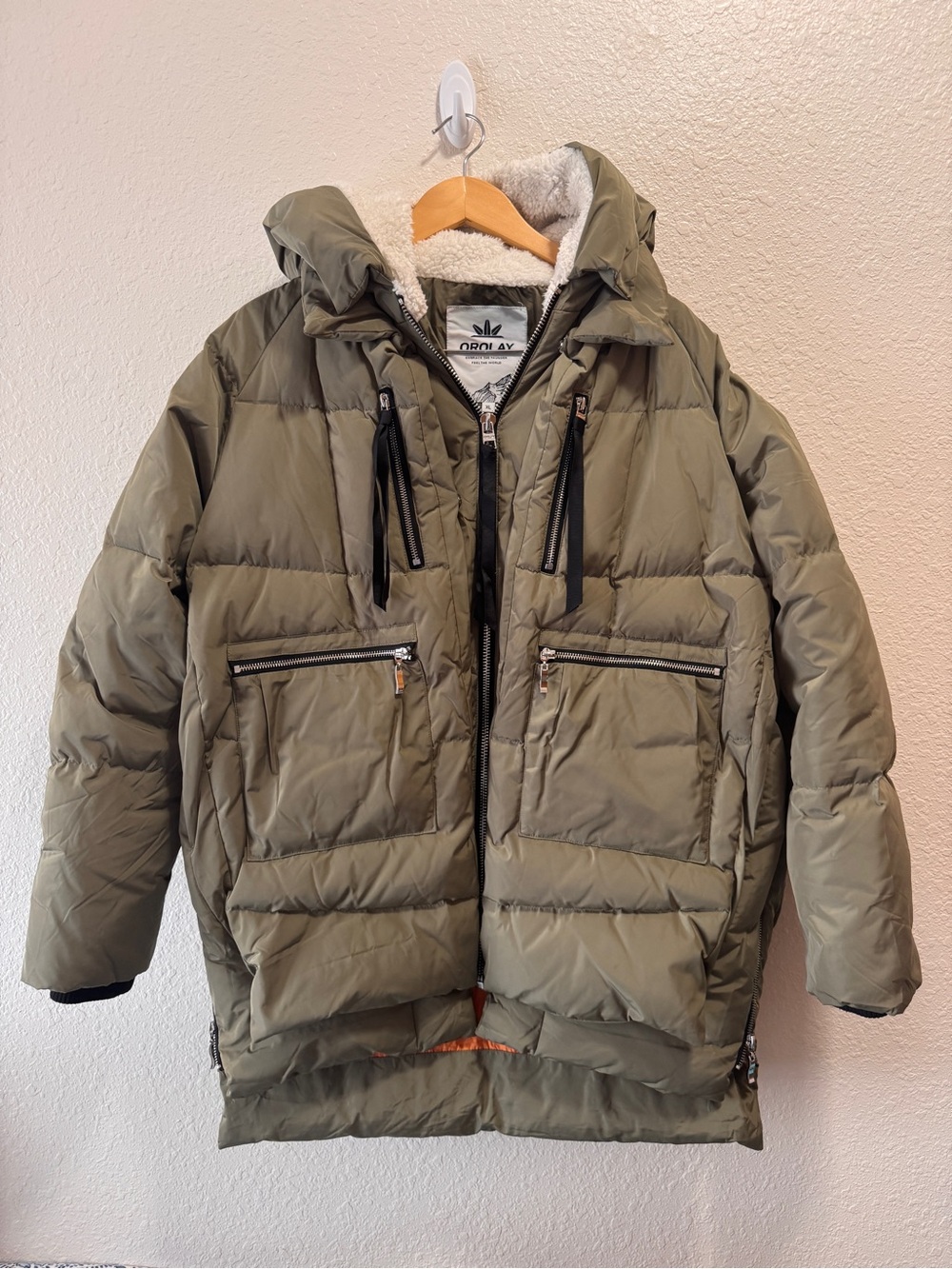 Orolay Thickened Down Warm Winter Jacket Coat Olive Green Women's XL